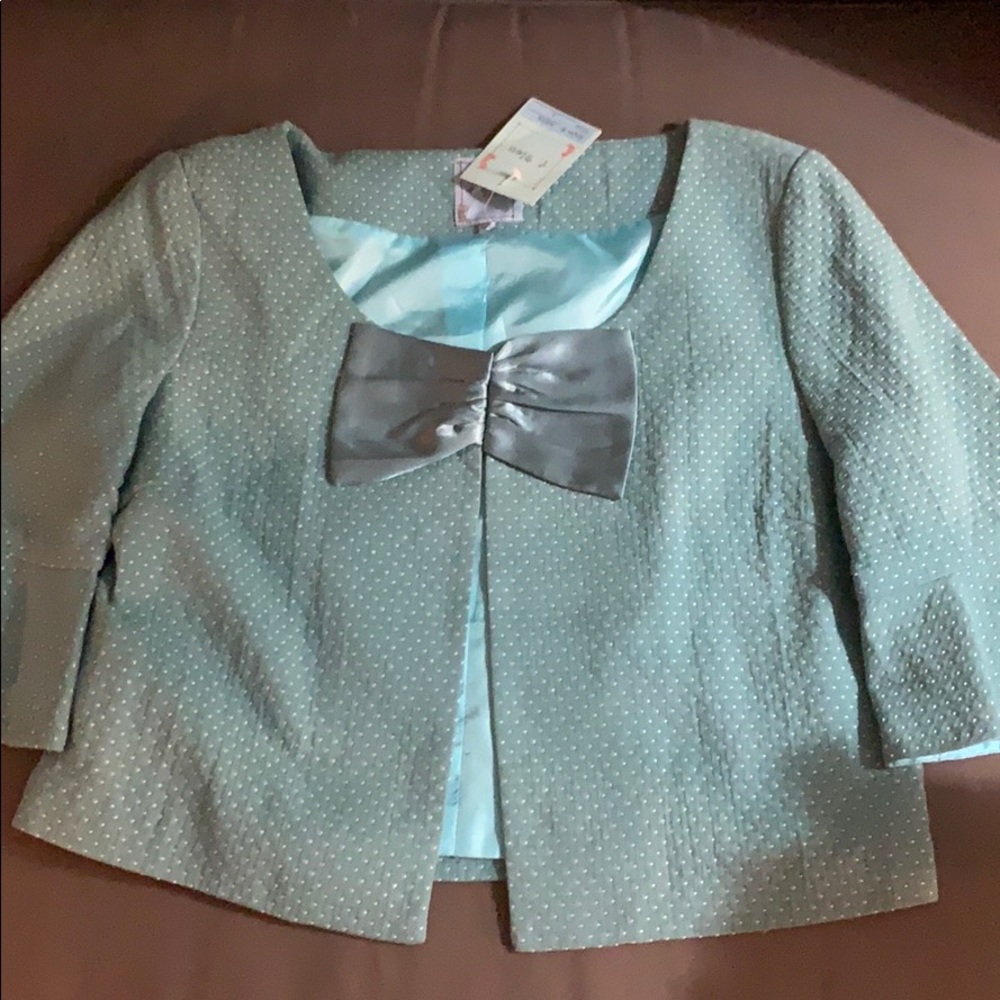 T. Blue Jacket w satin bow(Designer size run small